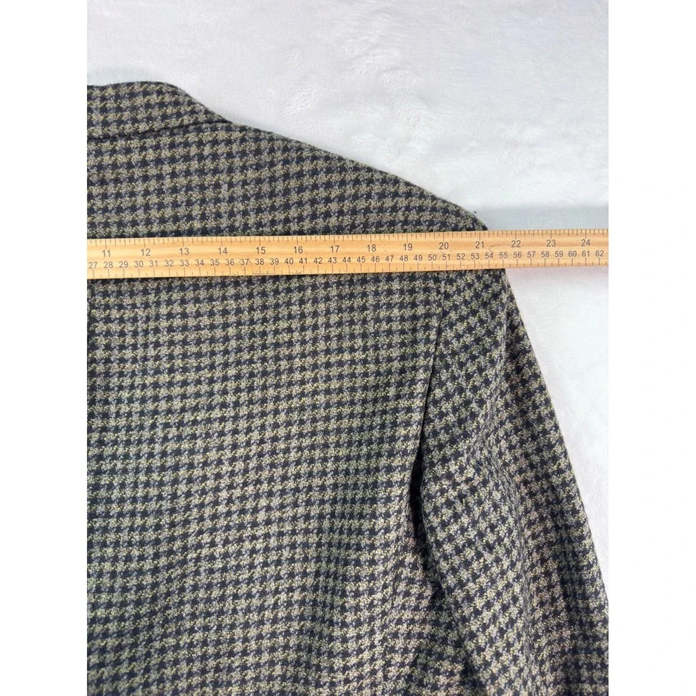 Andrew Fezza Gruppo GFT Mens Houndstooth Blazer Sport Coat Brown Olive 2 Button